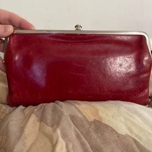Hobo Wallet Red Leather Pre-loved